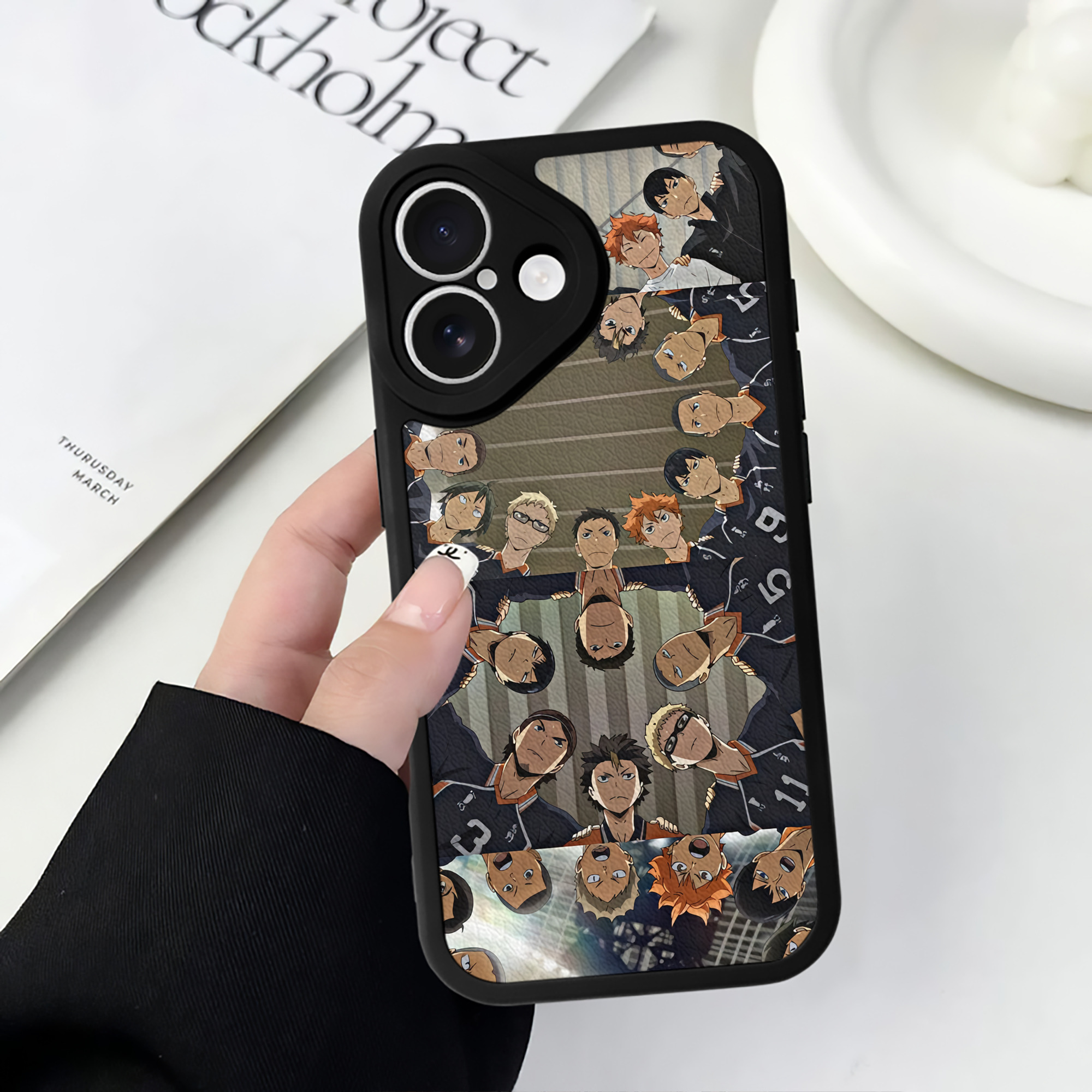 （画像用） ハイキュー!! Haikyu!! 【iPhone 16シリーズ対応】シリコンスマホケース（レザー調） 材質：シリコン